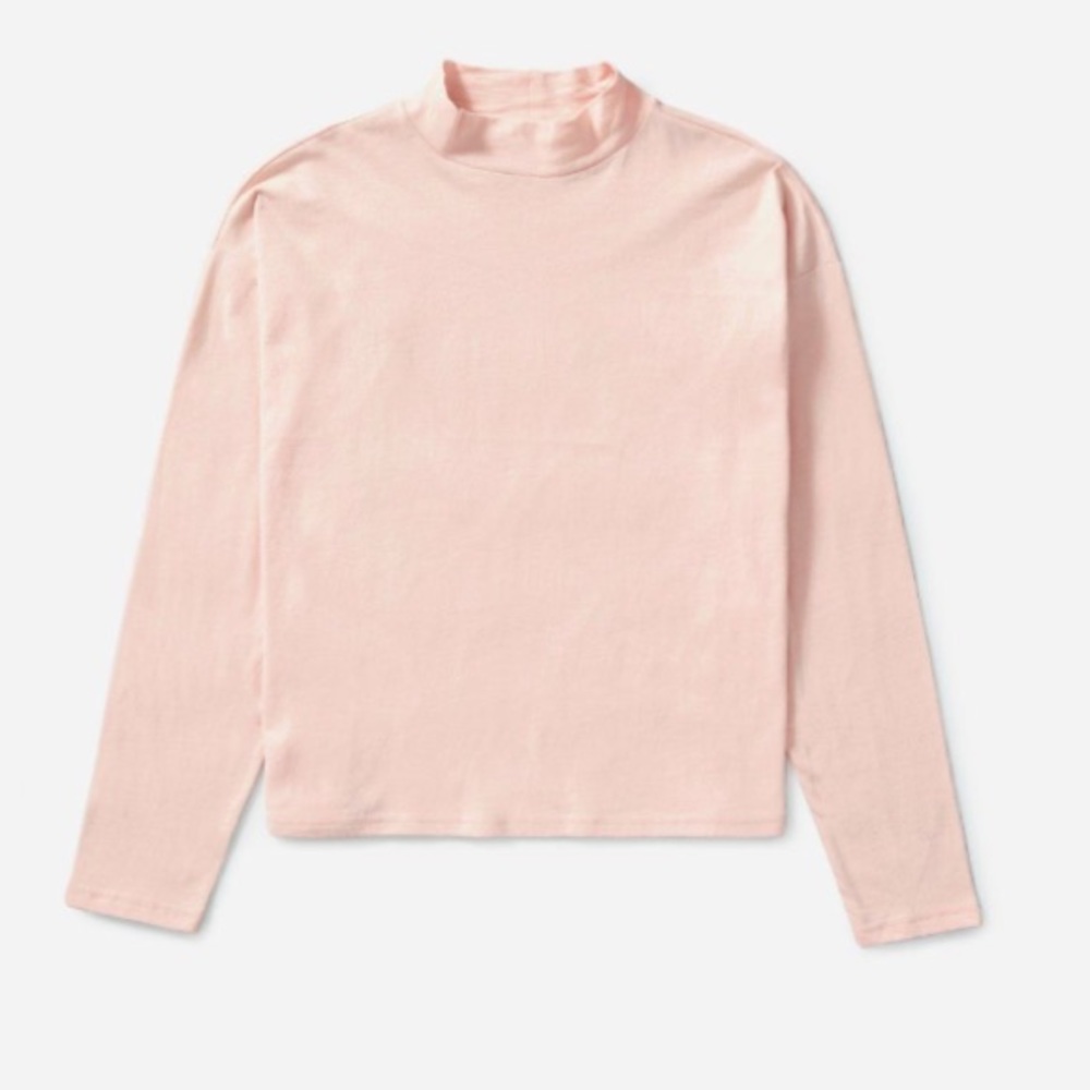 Pink Mock Neck T Shirt Everlane